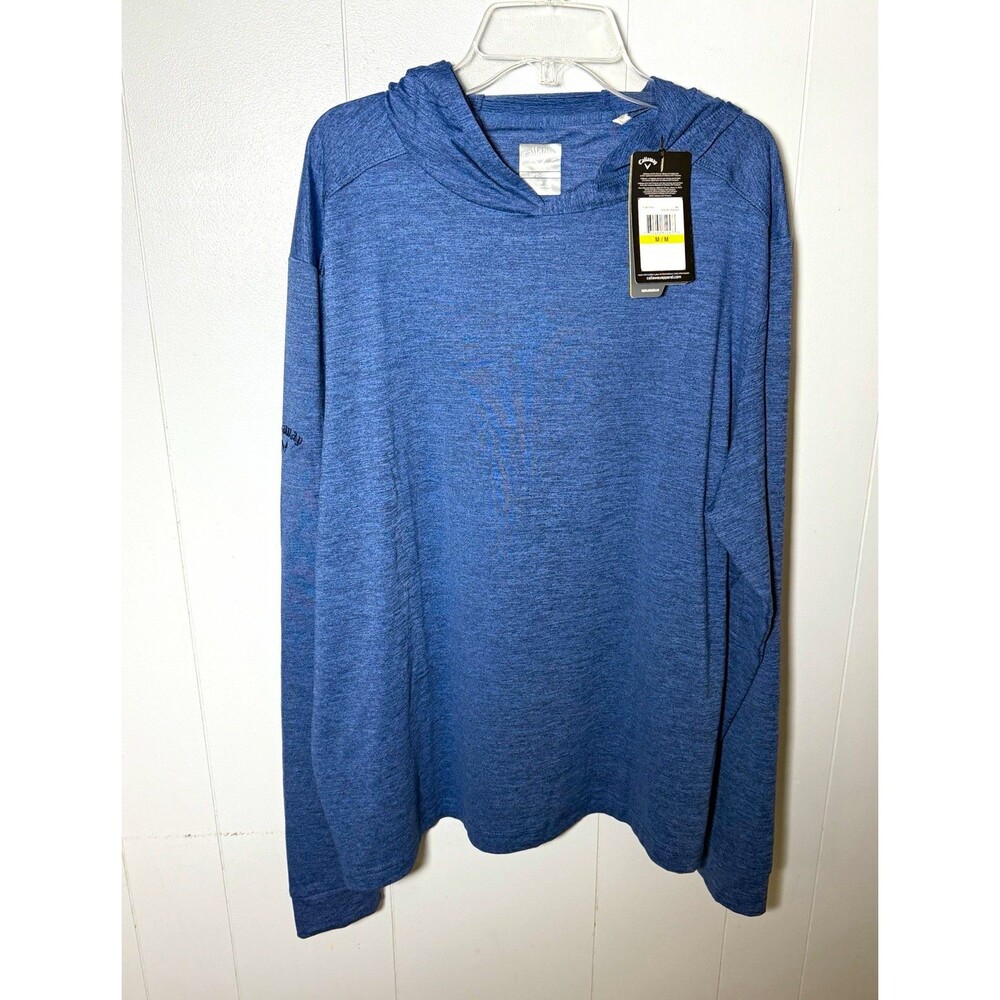 Callaway Opti-Dri Men's Blue Hooded Pullover Golf Hoodie Long Sleeve Sz M